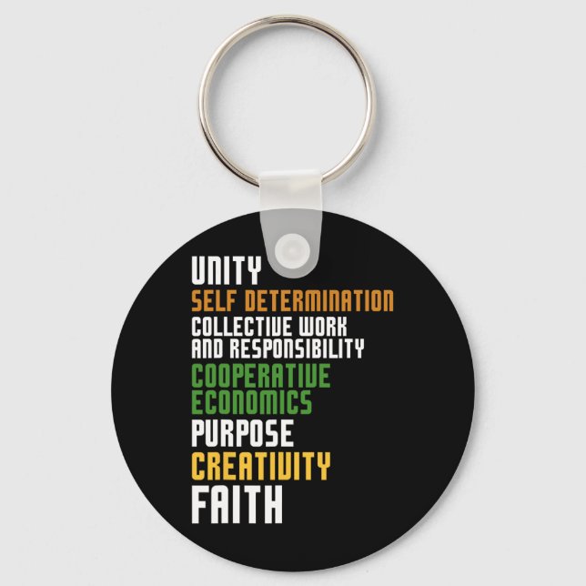 Kwanzaa Seven Principles Unity Self Determination  Keychain (Front)