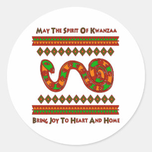 Kwanzaa Snake Classic Round Sticker