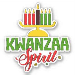 Kwanzaa Spirit Candles, Kiss Cut  Sticker