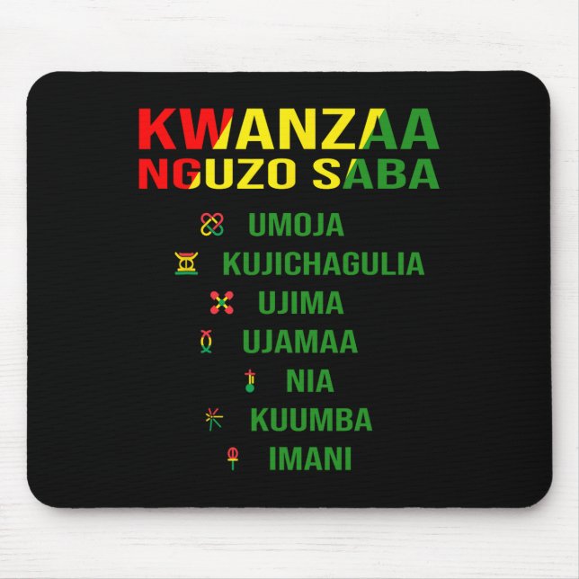 Kwanzaa - Swahili For The Seven Principles  Mouse Pad (Front)