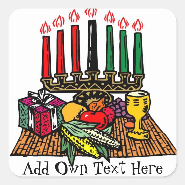 Kwanzaa Symbols Stickers Favours Gifts Personalize (Front)