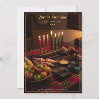 Kwanzaa Table with Kinara Holiday Card