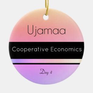 Kwanzaa Ujamaa Purple Orange Black Day 4 Ceramic Ornament