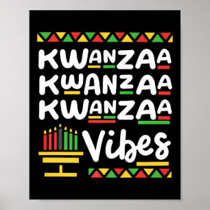 Kwanzaa Vibes Retro Black Heritage Christmas Men W Poster