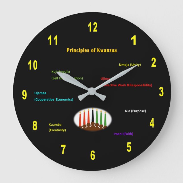 Kwanzaa Wall Clock Round (Front)