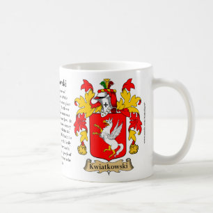 Kwiatkowski, the Origin, the Meaning and the Crest Coffee Mug