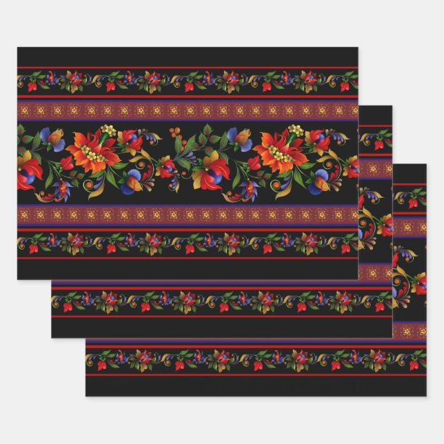 Kyiv Black Wrapping Paper Sheet (Set)