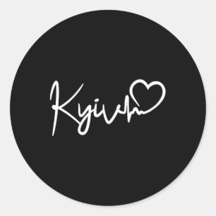 Kyiv Heartbeat City Of Kiev Ukraine Classic Round Sticker