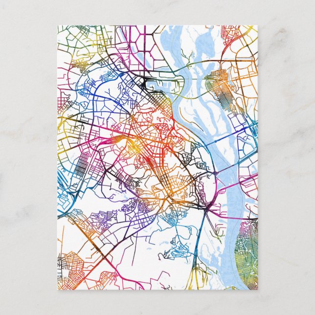 Kyiv Ukraine City Map Postcard (Front)