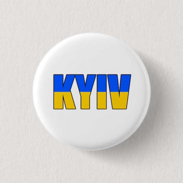 Kyiv Ukraine flag 1 Inch Round Button (Front)