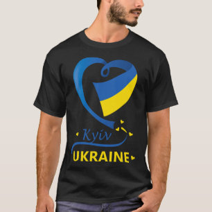 Kyiv Ukraine National Flag Heart Emblem Crest  T-Shirt