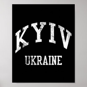 Kyiv Ukraine Retro 70s College Sports Style  Poster