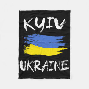 Kyiv Ukraine Souvenir Ukrainian Country Flag Brush Fleece Blanket