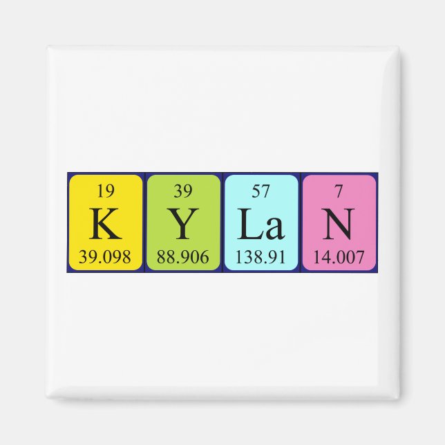 Kylan periodic table name magnet (Front)