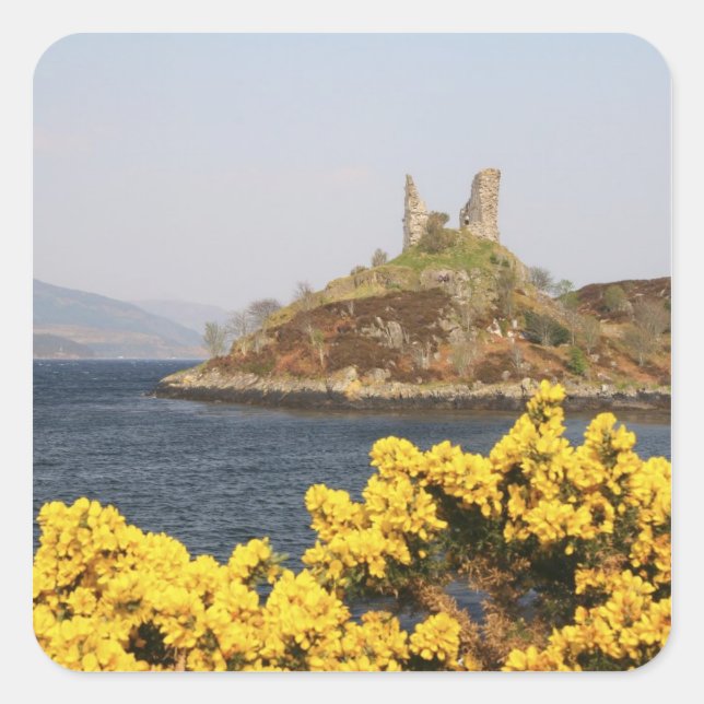 Kyleakin, Scotland. The ancient ruins of 2 Square Sticker (Front)