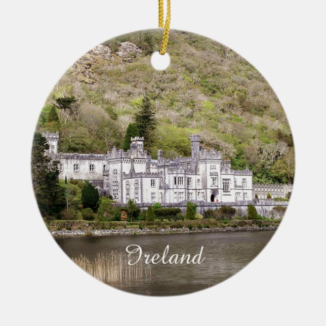 Kylemore Abbey Castle in Ireland Ceramic Ornament (Front)