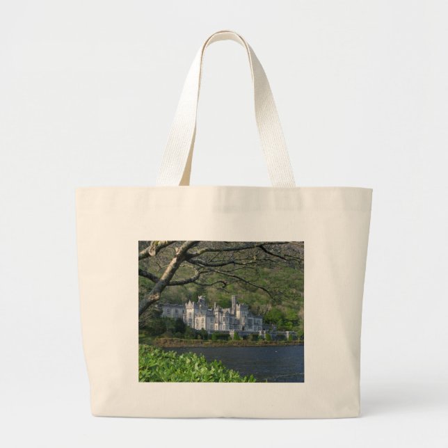 Kylemore Abbey In The Connemara Ireland Large Tote Bag (Front)
