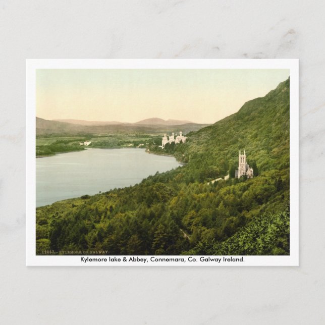 Kylemore lake & Abbey, Connemara,  Galway Ireland Postcard (Front)