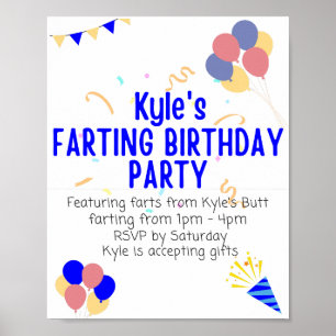 Kyle's farting birthday poster