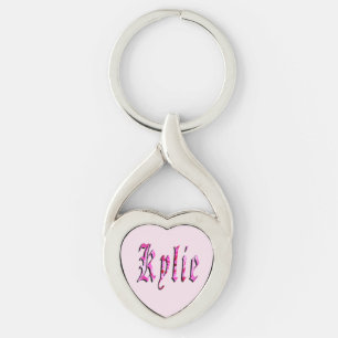 "Kylie" Floral Pink Kylie Name, Keychain