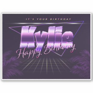 Kylie Name First name lila retro Sticker Birthday
