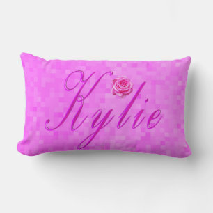 Kylie Name Logo On Pink Lumbar Pillow