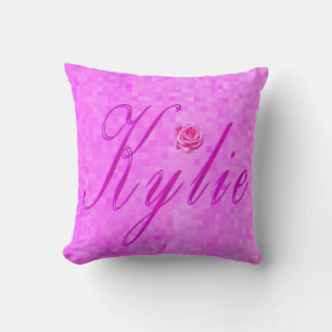 Kylie Name Logo On Pink Throw Pillow