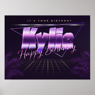 Kylie Nom Vorname lila retro Poster Geburtstag