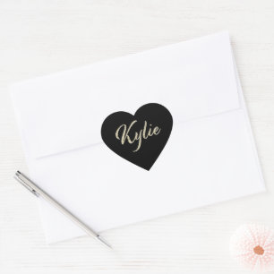 Kylie white Handwriting Sticker Heart