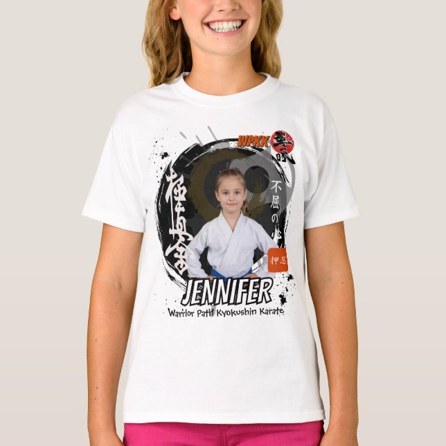Kyokushin Girl Black Belt Personalized Team T-Shirt (Front)