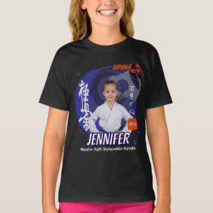 Kyokushin Girl Blue Belt Personalized Team T-Shirt