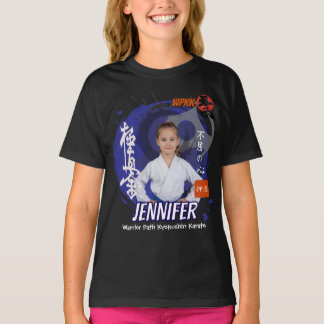 Kyokushin Girl Blue Belt Personalized Team  T-Shirt