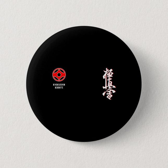 Kyokushin Karate 1  2 Inch Round Button (Front)