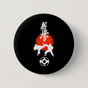 Kyokushin Kumite Karate Fan Design 2 Inch Round Button