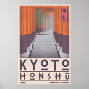 Kyoto Honshu Wall Art Stylized Shrine Gates