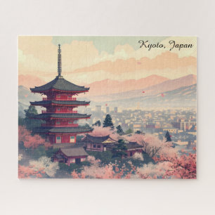 Kyoto Japan Cherry Blossom Temple Art –  Sapura  Jigsaw Puzzle