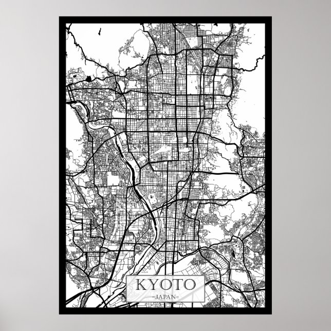 Kyoto Japan City Map Poster (Front)