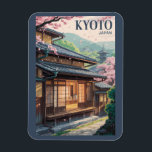 Kyoto Japan House Illustration Travel Art Vintage Magnet<br><div class="desc">Kyoto retro vector travel design. From the iconic Fushimi Inari Shrine and Golden Pavilion to the peaceful Arashiyama Bamboo Grove,  Kyoto offers an unforgettable glimpse into Japan’s cultural heart and heritage.</div>