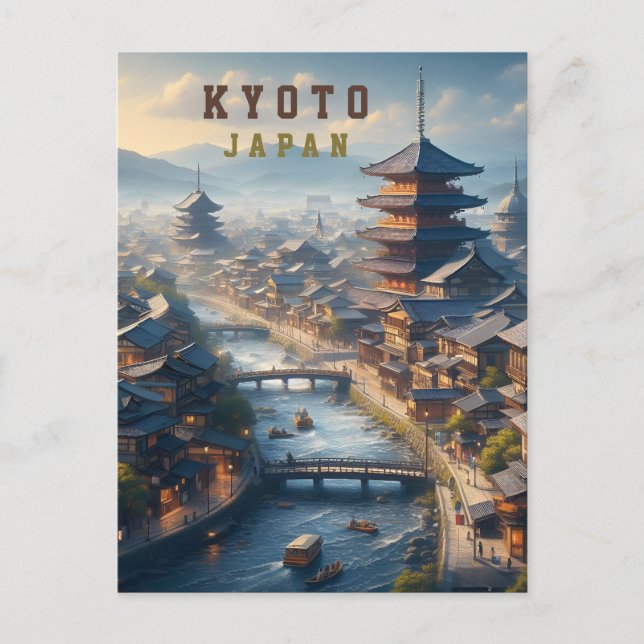 Kyoto Japan Landscape Travel Vintage Postcard (Front)
