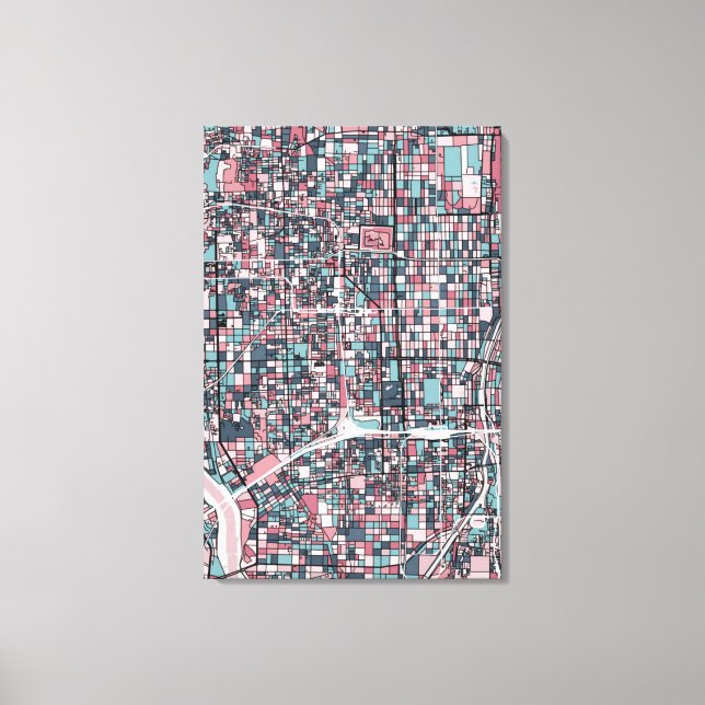 Kyoto Japan Map Canvas Print (Front)