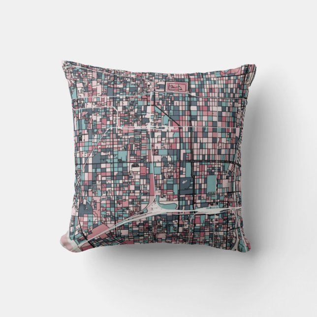 Kyoto Japan Map Throw Pillow (Front)
