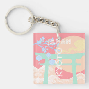Kyoto Japan Pastel Travel Art Keychain
