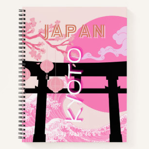 Kyoto Japan Pink Travel Art Notebook