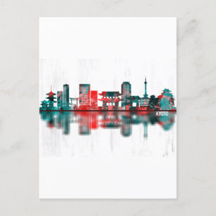 Kyoto Japan Skyline Holiday Postcard