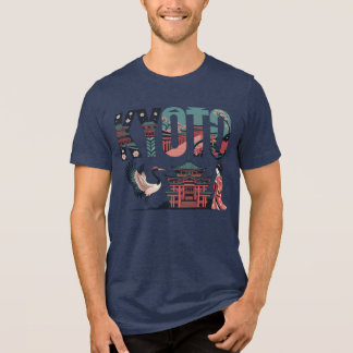 Kyoto Japan T-Shirt – Vintage Travel Poster Style Tri-Blend Shirt