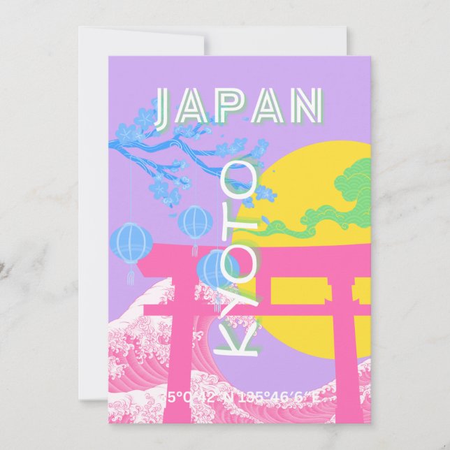 Kyoto Japan Travel Art Holiday Card (Front)