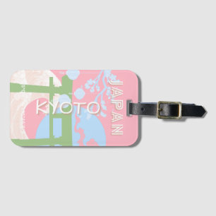 Kyoto Japan Travel Art, Pastel Travel Art Luggage Tag