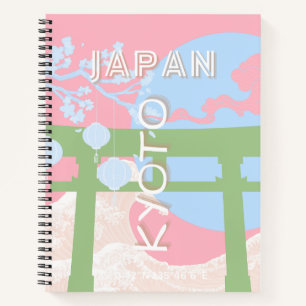 Kyoto Japan Travel Art, Pastel Travel Art Notebook
