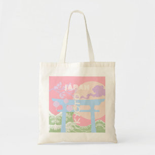 Kyoto Japan Travel Art, Pink Pastel Travel Art Tote Bag