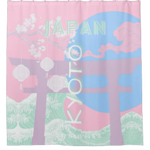 Kyoto Japan Travel Art, Pink Preppy Art